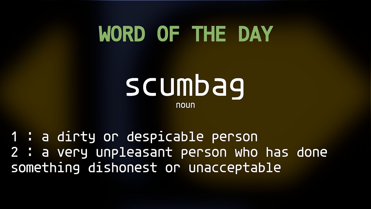 Word Of The Day 119 'scumbag'