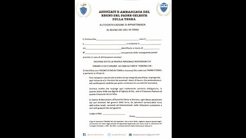 MODULI DI AUTOCERTIFICAZIONE PER COLORO CHE SI REPUTANO FIGLI DI DIO