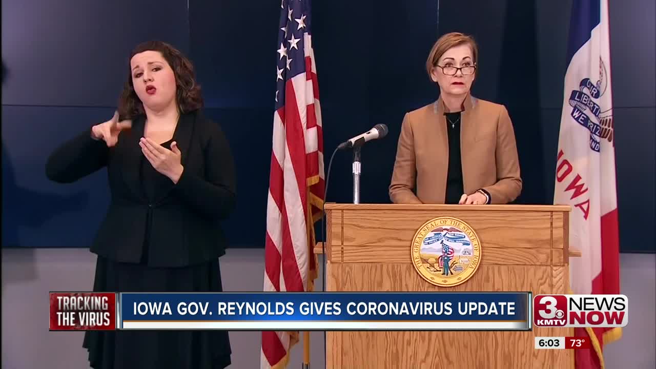 Iowa Gov. Reynolds Gives Coronavirus Update