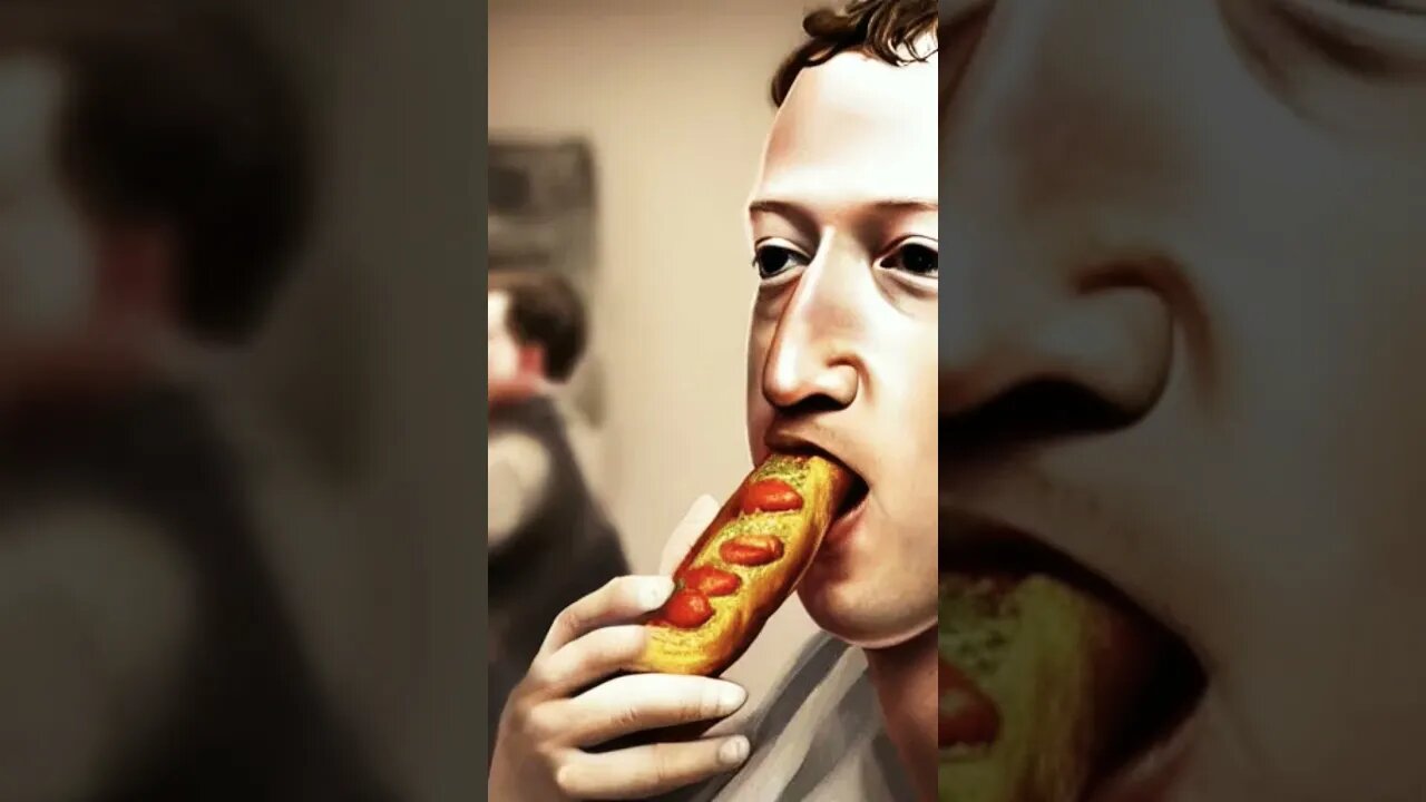 AI generated Mark Zuckerberg eating a corndog