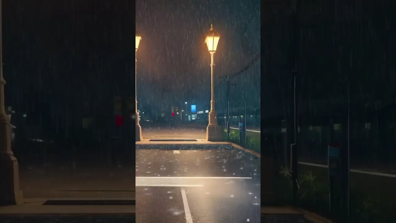 雨声助眠:路灯下雨中漫步,放松身心,深度睡眠BGM#shortsvideo #shorts #sleepmusic #rainsounds