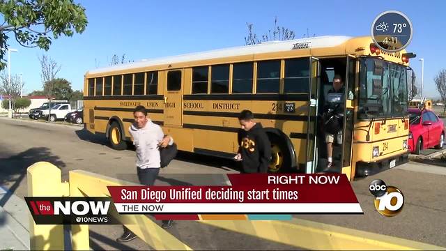 San Diego Unified to decide on start times