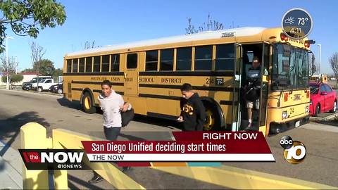 San Diego Unified to decide on start times