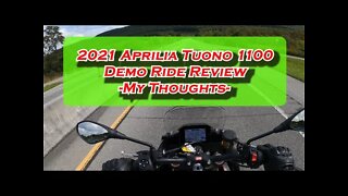 2021 Aprilia Tuono 1100 Demo Ride My Thoughts