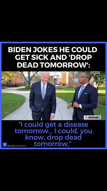 Biden Jokes He Could Get Sick and 'Drop Dead Tomorrow' When Asked About His Age