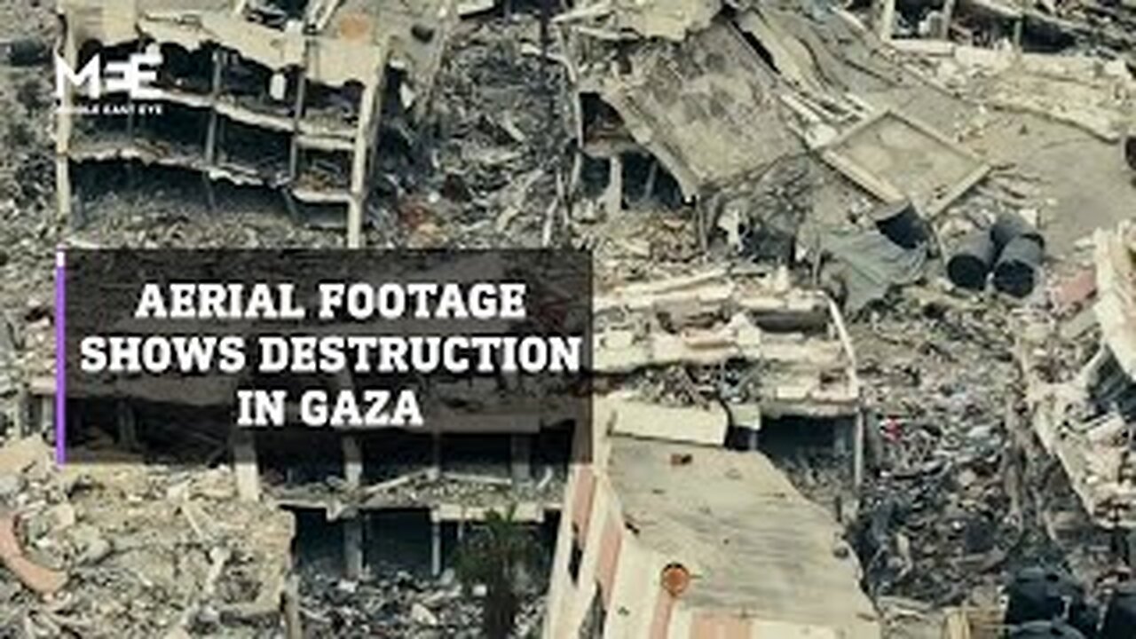 Aerial footage shows the massive scale of destruction in Gaza