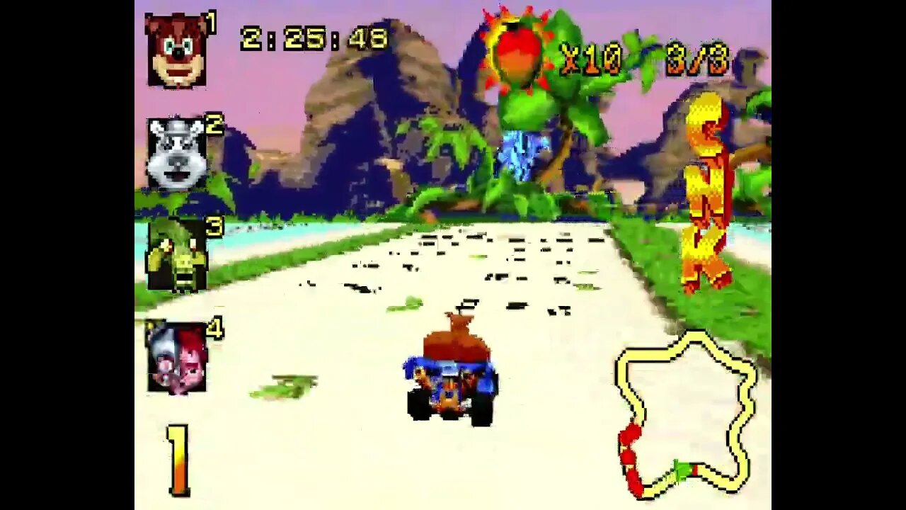 Crash Nitro Kart (GBA) - Inferno Island CNK Challenge Gameplay (Blue Token)