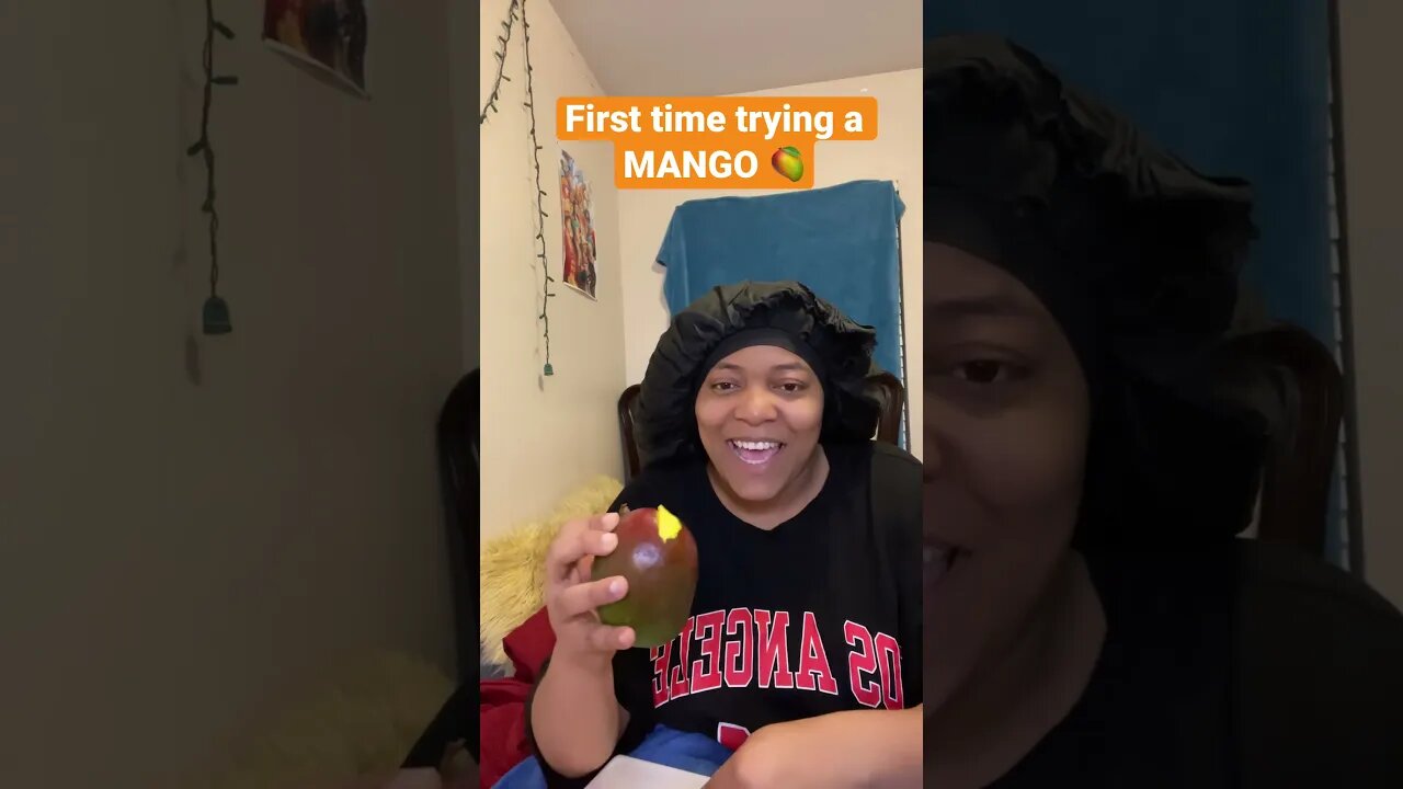 First Time Trying A Mango 🥭 #fruit #trynewthings #trendy