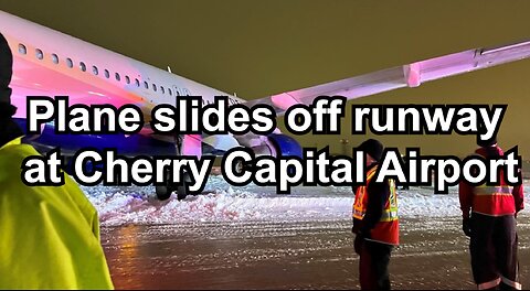 Plane slides off runway at Cherry Capital Airport