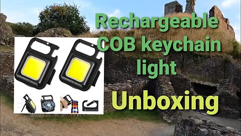 Rechargeable COB keychain light unboxing