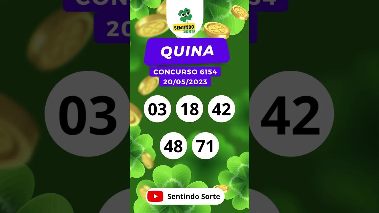 🍀 Resultado QUINA 6154 | 20/05/23 | Sentindo Sorte #shorts