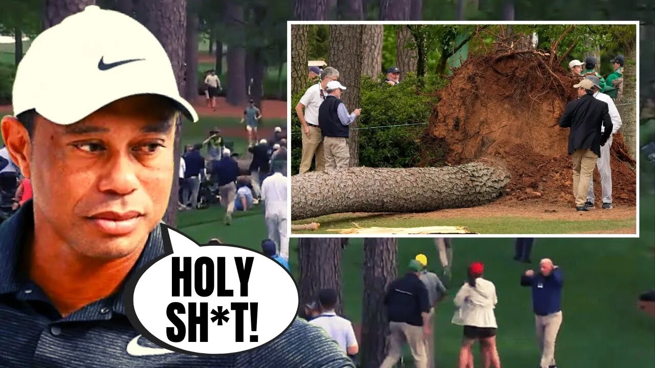 Fans Nearly Get CRUSHED By Falling Trees At The Masters - INSANE Video!