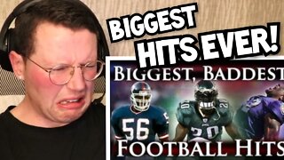 Rugby Player Reacts to The BIGGEST, BADDEST Football Hits Ever!