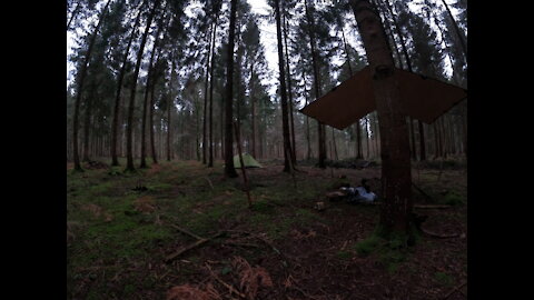 GoPro night lapse . Seeting up the DD Hammocks 3x3 Tarp at night.