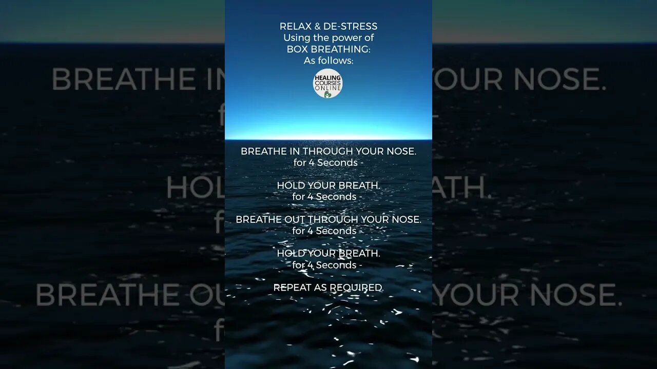 Relax & meditate - 4 simple box breathing exercises - 20 second Relaxation - de-stress -self-healing