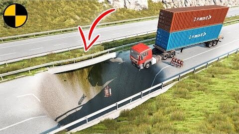 Cars VS Giant pit 😱 BeamNG Drive