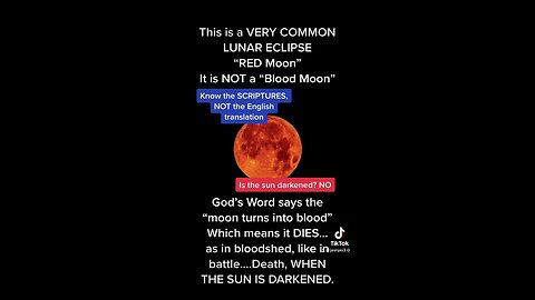 A Red Lunar Eclipse Moon Is Very Common Once A Year & Has Nothing To Do With The Moon Turning Into Blood In The Bible