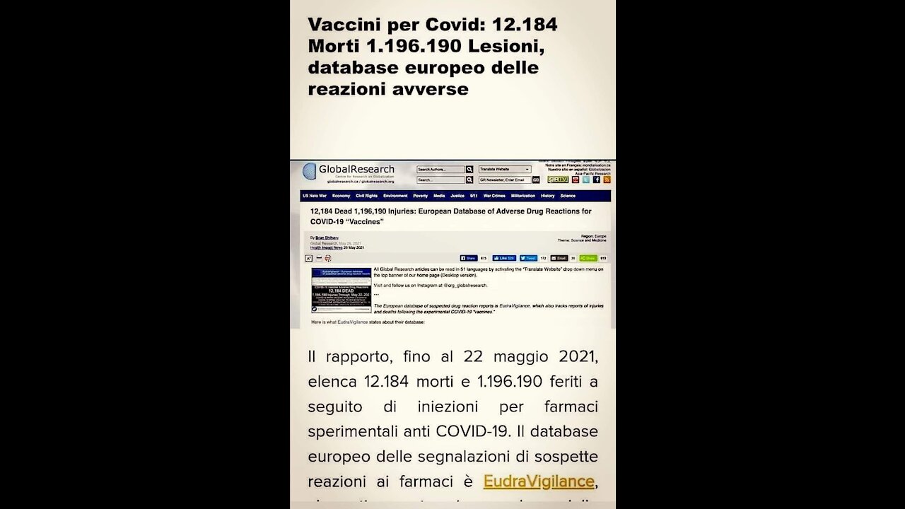 Dai Bollettini dei Morti per C@V19 ai bollettini per morti da Vaccino