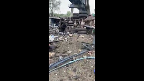 The result of the Russian strike on the bridge between Lisichansk and Severodonetsk, which was used to supply Ukrainian forces