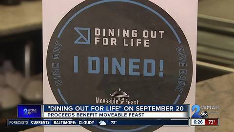 "Dining Out For Life" on September 20 to benefit Moveable Feast