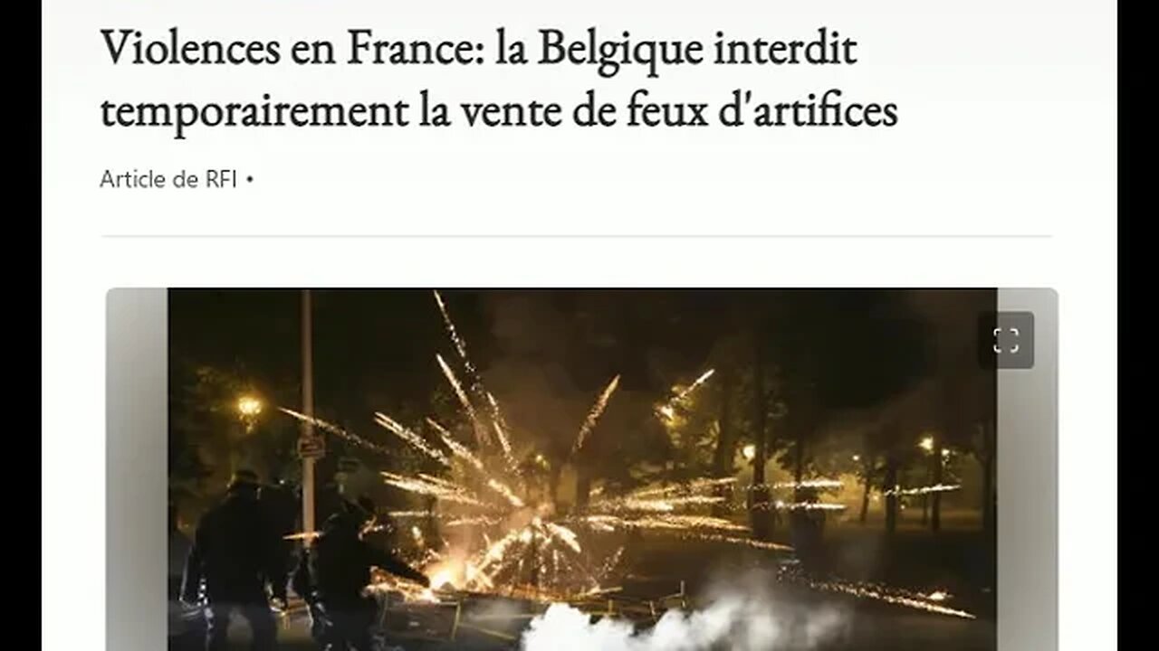 Violences en France: la Belgique interdit temporairement la vente de feux d'artifices