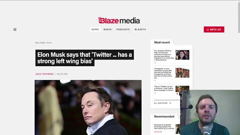 Elon Musk says that 'Twitter ... has a strong left wing bias'