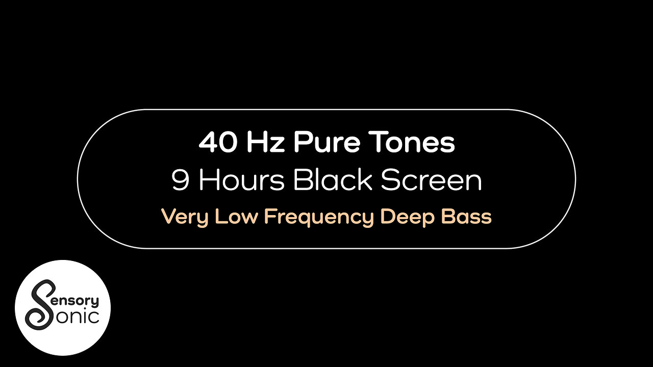 40 Hz Pure Tone | Very Low Frequency Deep Bass | 9 Hours Black Screen