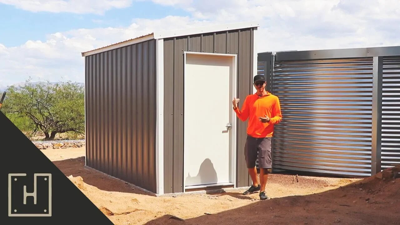 RAINWATER PUMP HOUSE FOR 28,000 GALLON WATER TANK - Sheet Metal & Door (Part 3)