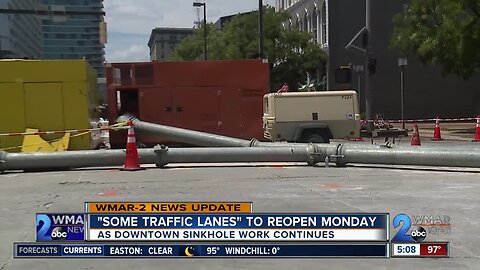 'Some traffic lanes' to reopen Monday in Downtown Baltimore