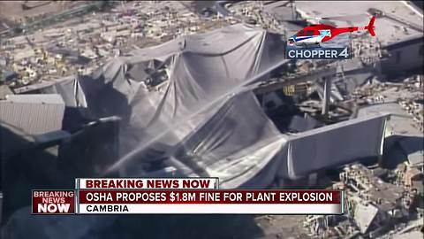Officials say company should pay $1.8 million for plant explosion