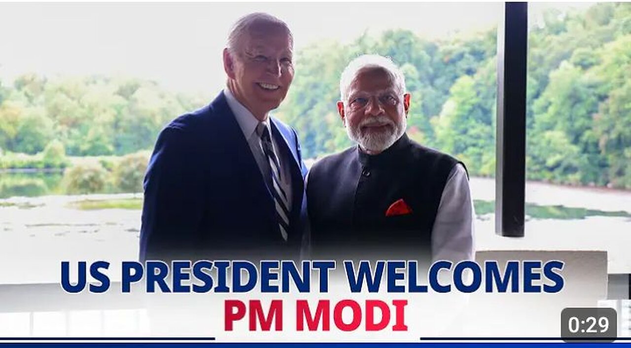 Live:US President Biden welcome PM Modi at his home at Delaware.