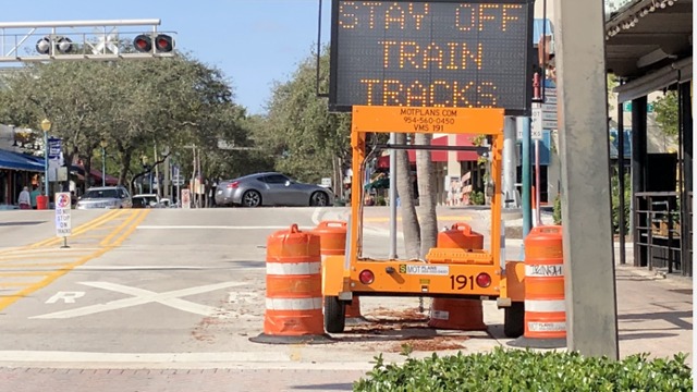 Brightline signs going up