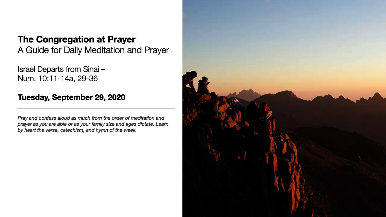 Israel Departs from Sinai – The Congregation at Prayer for September 29, 2020