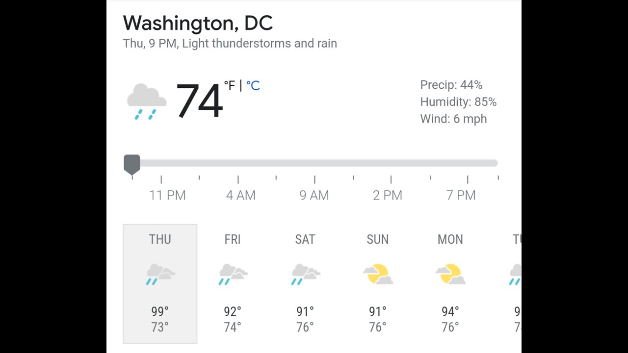 DC Thu, 9 PM, LIGHTING AND THUNDERSTORMS...