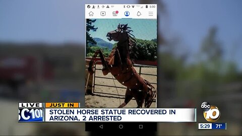 Deputies recover iconic horse statue