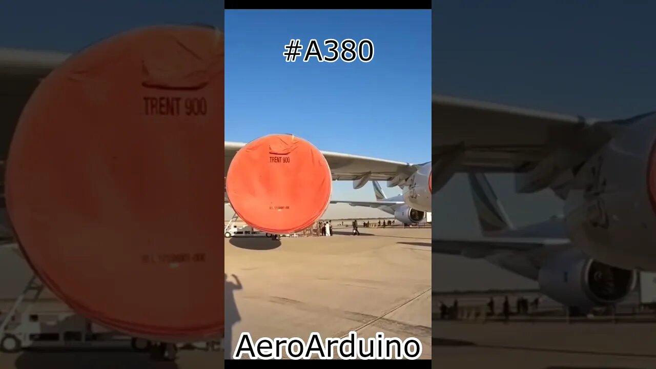 Huge #A380 Trent Engines Covered Inspection #Flying #Aviation #AeroArduino