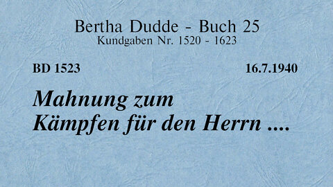 BD 1523 - MAHNUNG ZUM KÄMPFEN FÜR DEN HERRN ....