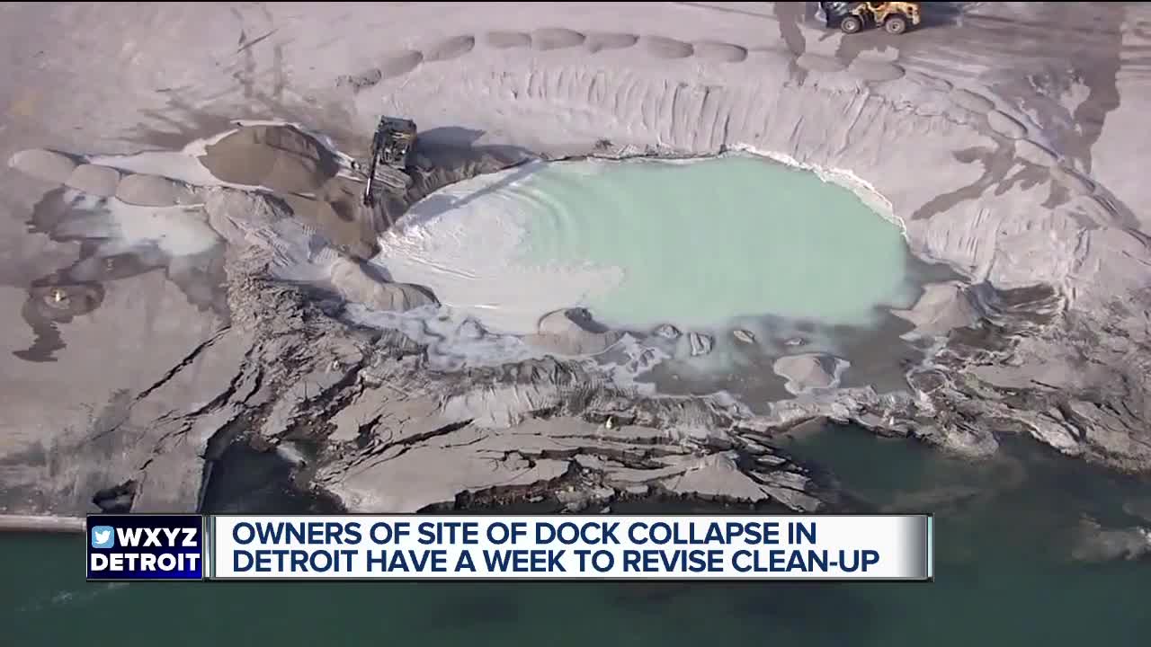 Owners of site of dock collapse in Detroit have a week to revise clean-up