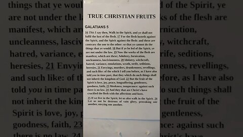 True Christian Fruits