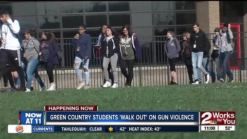 Green Country students 'walk out' on gun violence