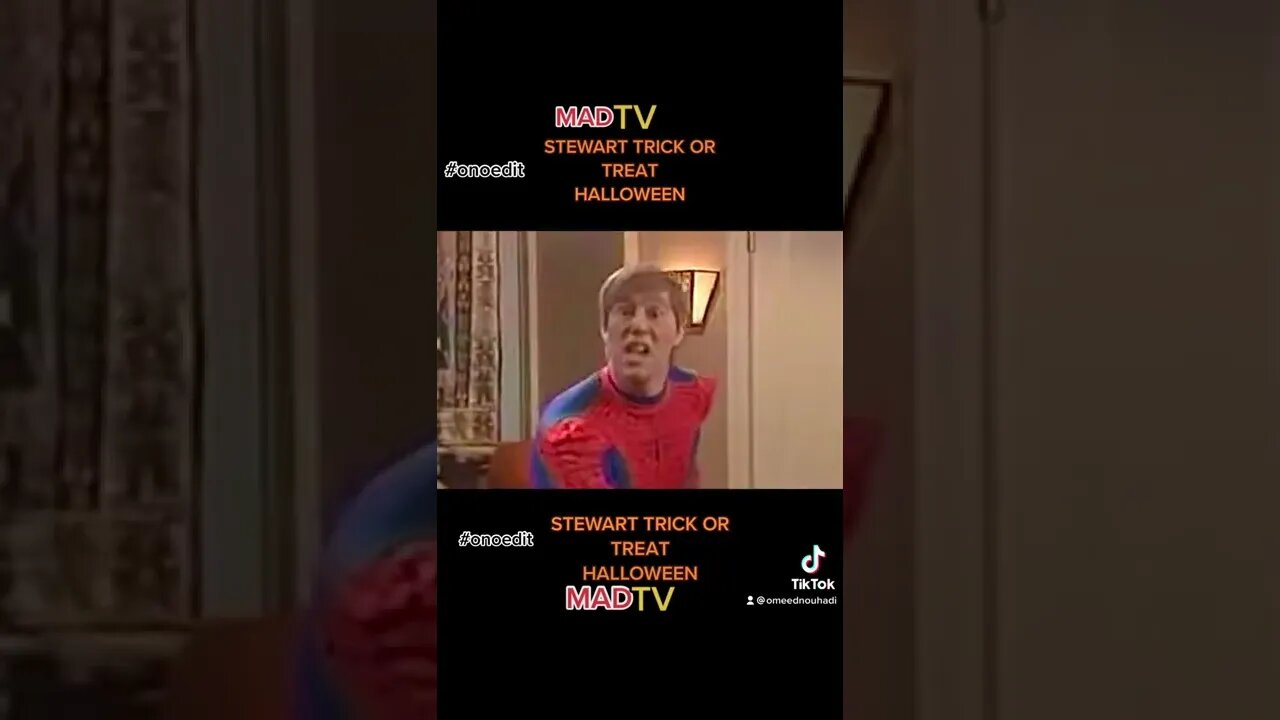 Stewart trick or treat Halloween spider-man costume look what I can do #onoedit #madtv #halloween