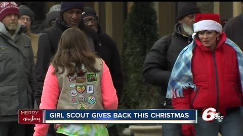 Girl Scout braves the cold on Christmas Day to help the homeless