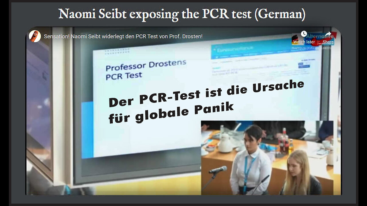 Naomi Seibt - Drosten PCR Test Causing Global Panic