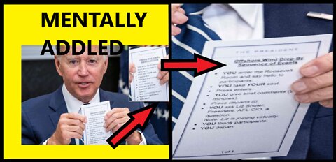 Biden Shows Off His Cue Card During AFL-CIO Event | He is Mentally Addled