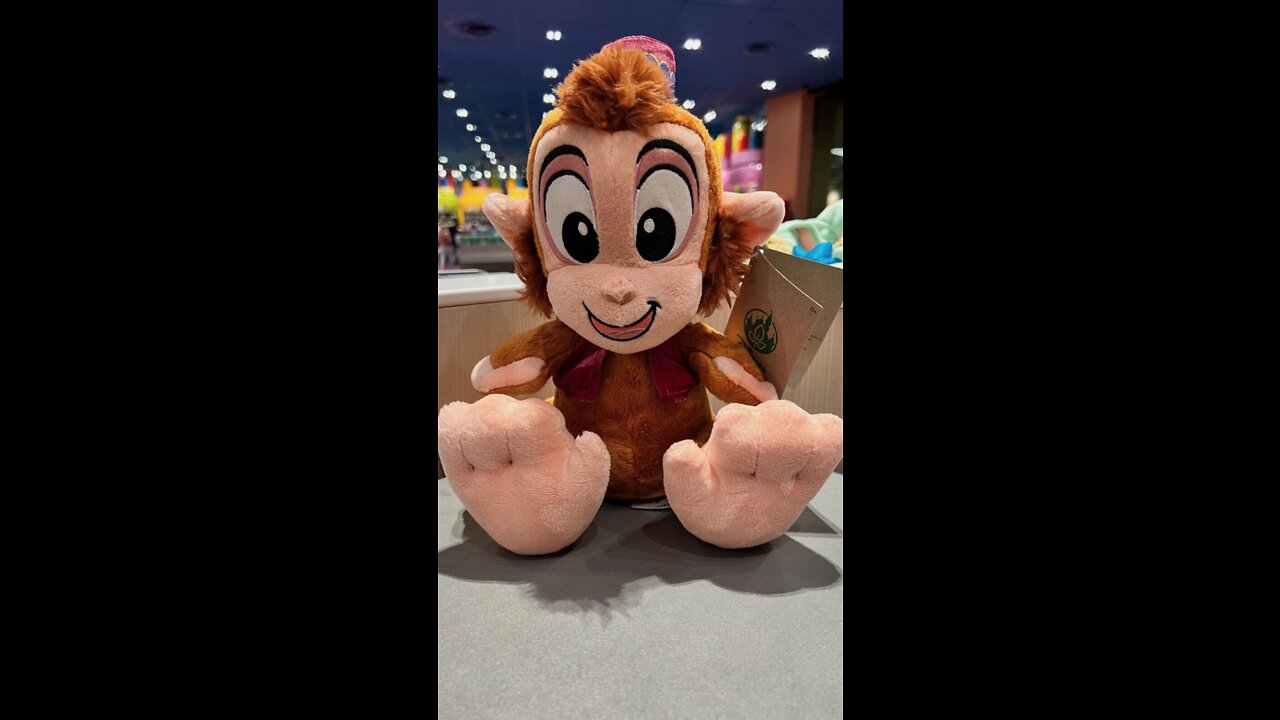 Disney Parks Aladdin Abu Monkey Big Feet Plush Doll #shorts