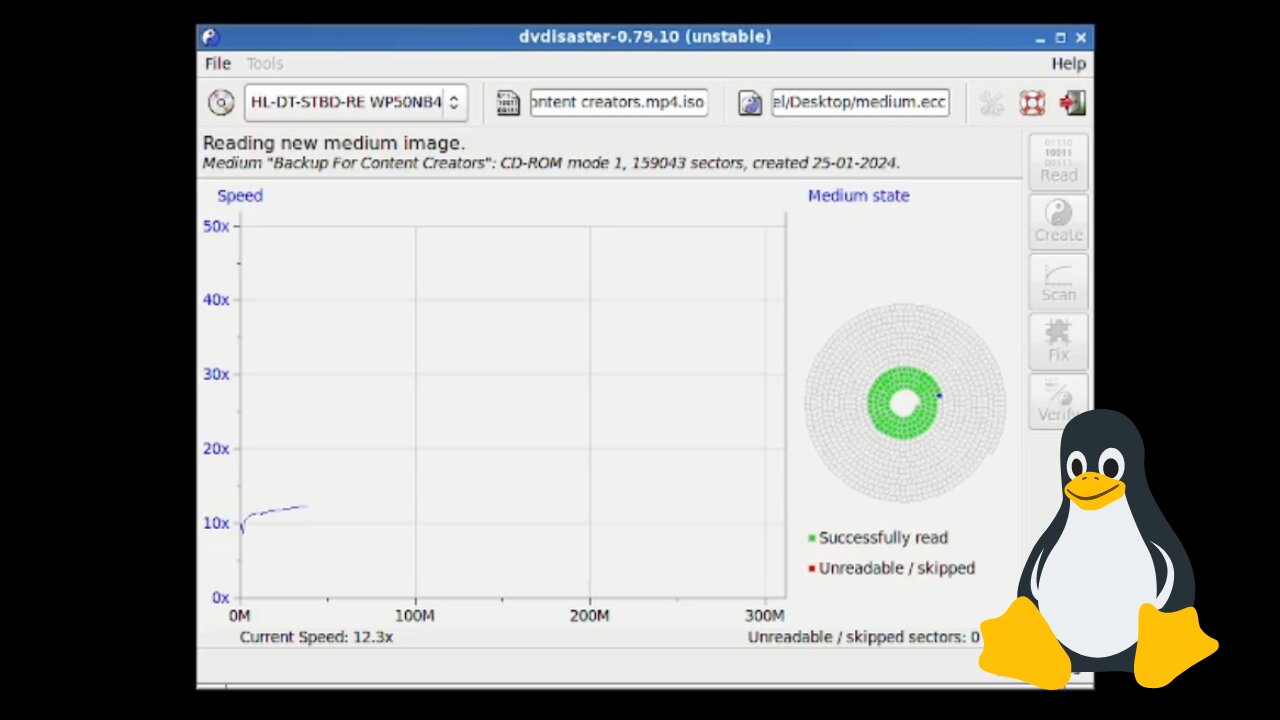 Using dvddisaster On Ubuntu Linux To Create ECC Data For A CD