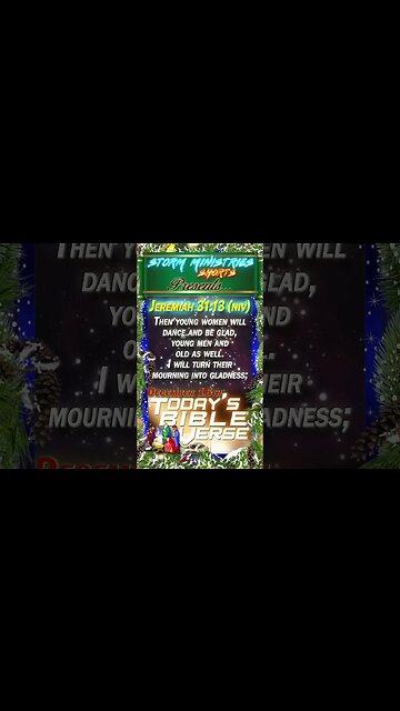 12.16.2022 | STORM MINISTRIES DBV | 9th DAY OF CHRISTMAS | JEREMIAH 31:13 (NIV) | #shorts