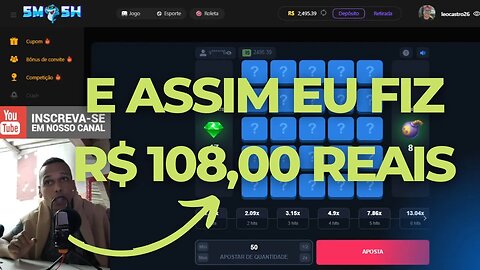 FIZ 108 REAIS EM APENAS 2 CICLOS NO MINES DA SMASH COM A MINHA ESTRATEGIA