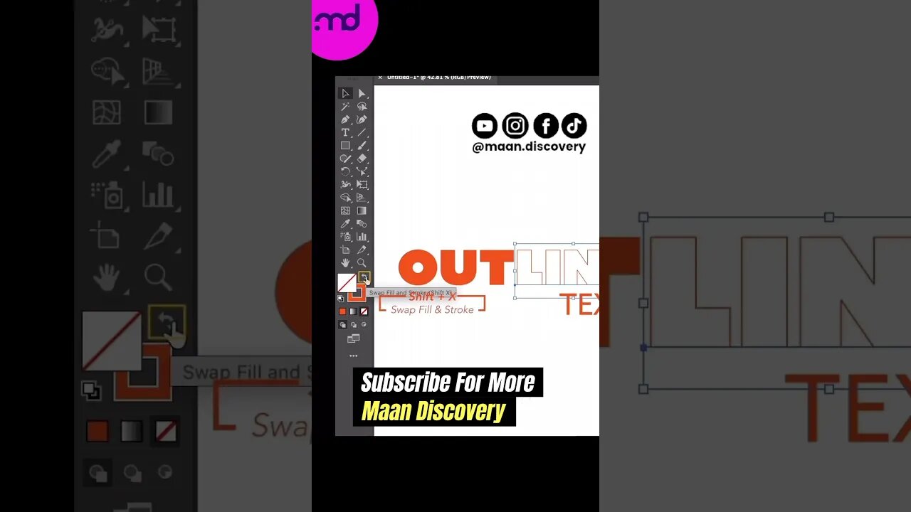 How to Make Outline Text in Illustrator 2023 #adobeillustrator