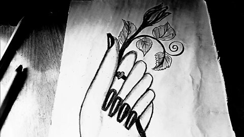 how to draw flowers in girl hand | a beautiful girl hand drawing | art videos | Art Eira